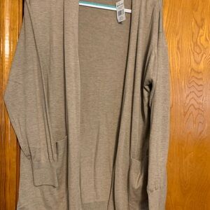 Cozy Tan Open-Front Cardigan tan - Members Mark